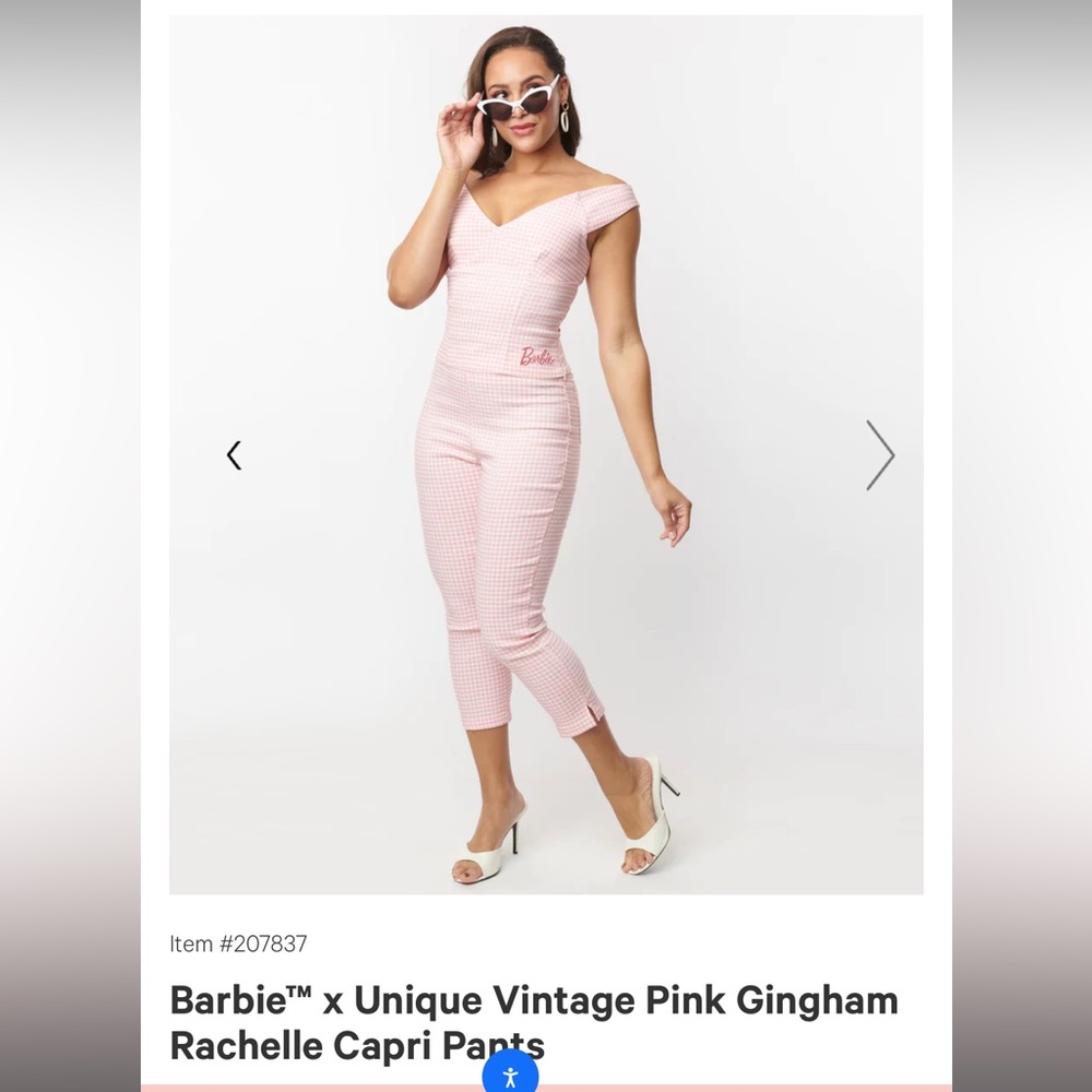 NOT4SALE, LOOKING TO BUY BARBIE X UNIQUE VINTAGE GINGHAM RACHELLE CAPRI PANTS